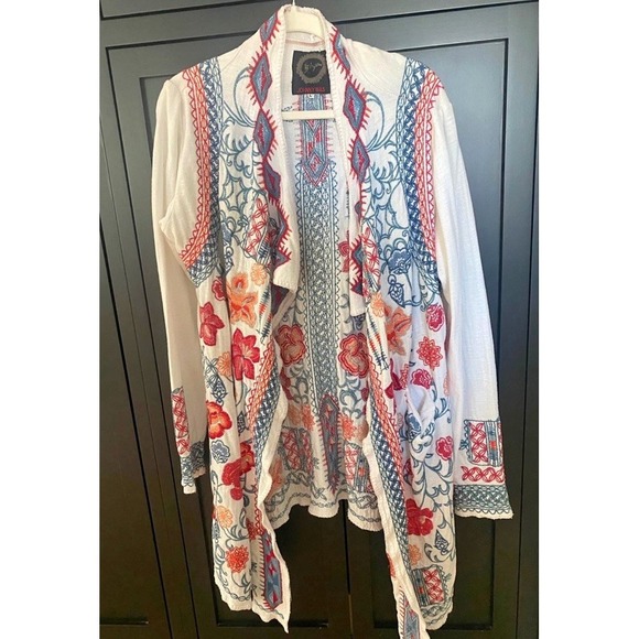 NWOT Johnny Was Resso LARGE Embroidered Cardigan Jacket Size L sweater Wrap New - Picture 1 of 5